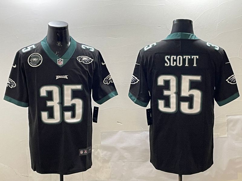 Men Philadelphia Eagles 35 Scott Black Second generations 2025 Nike Vapor Limited NFL Jersey style 5